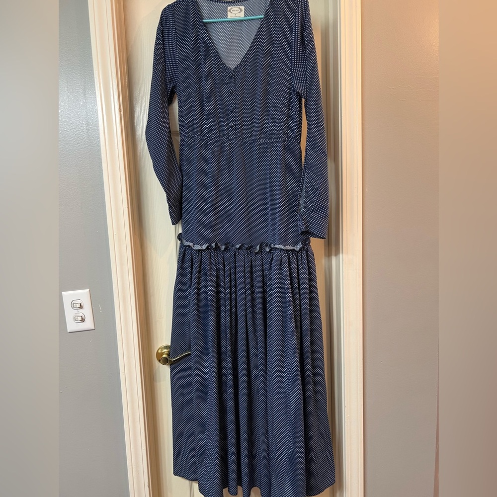 Elegant Blue Long Sleeve Dress